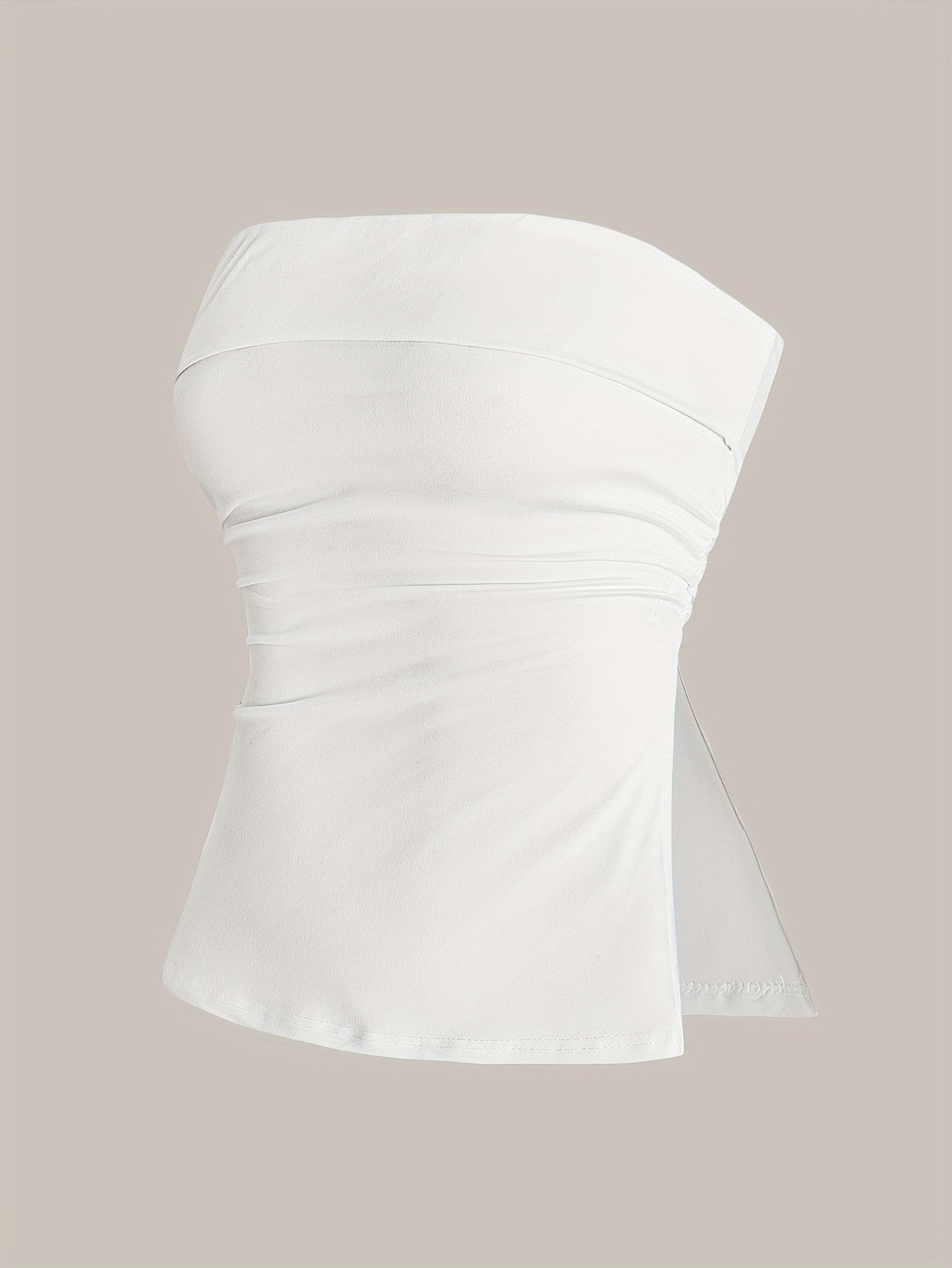 Women'S Sexy Off-Shoulder Tube Top - Solid Color Stretchy Crop Top for Casual & Formal Wear, All-Season Versatile Sleeveless Blouse, Crop Top Blouse