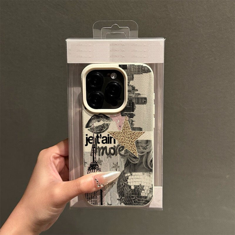 Stylish collage design case for iPhone 16 Pro Max, iPhone 15 Pro Max/14/16 Plus/13 Pro/12/11, premium TPU material, anti-drop, fashionable and high-quality protective cover