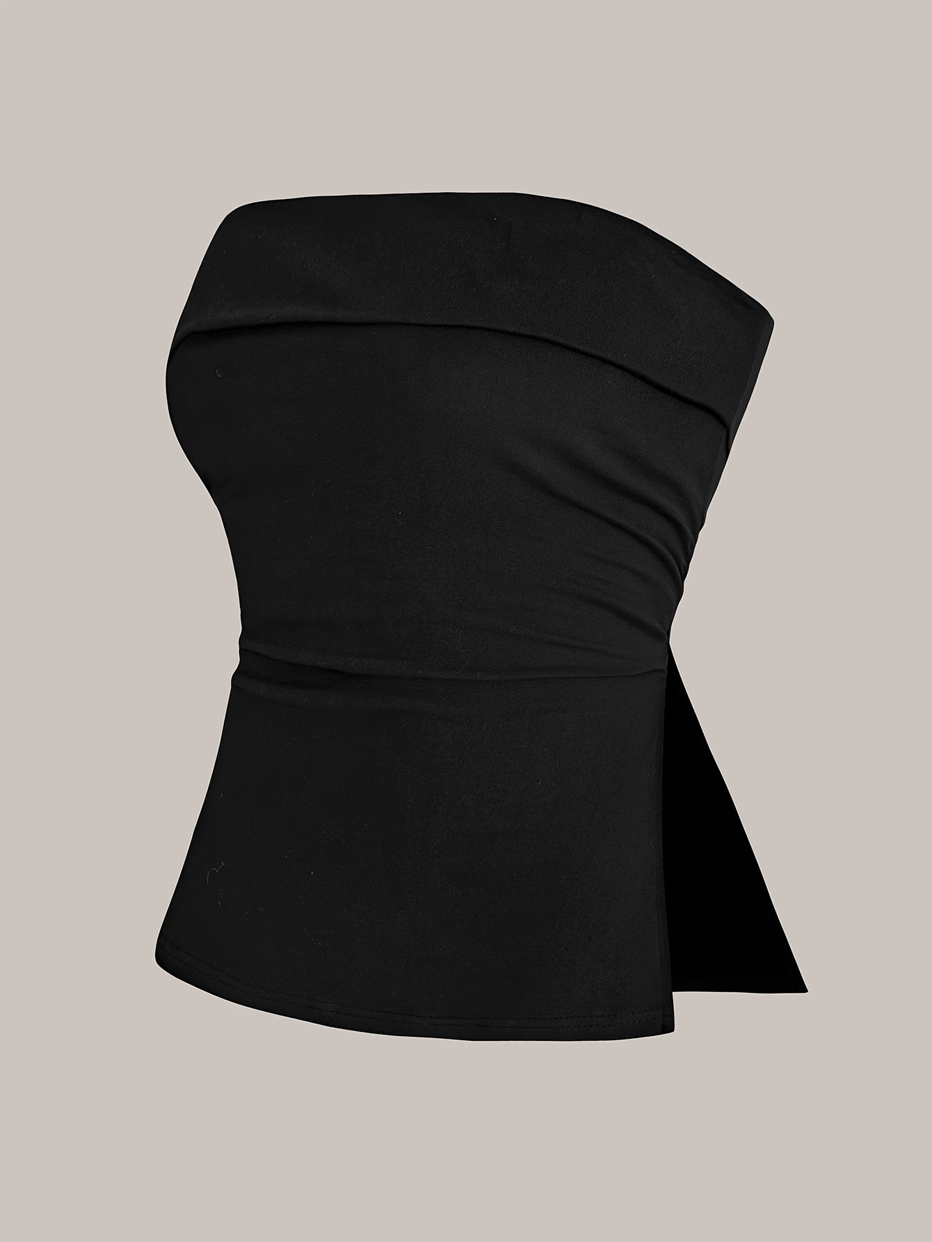 Women'S Sexy Off-Shoulder Tube Top - Solid Color Stretchy Crop Top for Casual & Formal Wear, All-Season Versatile Sleeveless Blouse, Crop Top Blouse