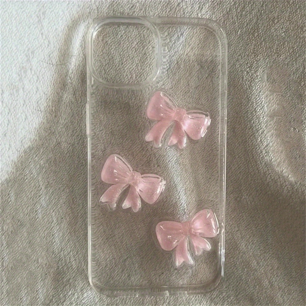 Cute pink bow phone case, suitable for iPhone 16 Pro Max 15 14 13 12 11 Pro Max 7 8 16 Plus X XS Max XR SE2 phone Cover