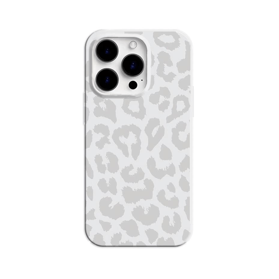 [White Leopard Phone Case] Fashionable White Leopard Print Phone Case | Shockproof TPU Anti-Drop Protective Cover for iPhone 11/12/13/14/15 Pro/Pro Max/Plus/X/XS Max/7 Series | Popular Birthday Gift & Business Present - Jelly Material White-Leopard 097SC