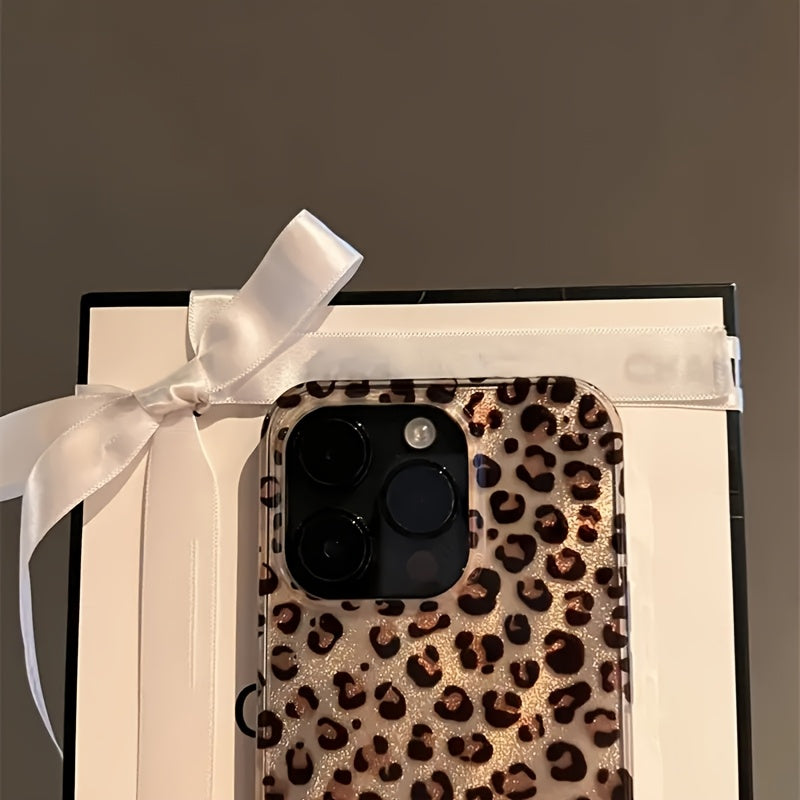[Stylish Phone Case] Leopard Print Phone Case | Suitable for Apple iPhone 11/12/13/14/16/15/14/13/12/11 Pro Max XS/XR/X/7/8/Plus - Transparent White-Leopard Pattern 126DM, Perfect Gift for Girlfriend, Boyfriend, Valentine's Day, Christmas, Easter FYD Tin