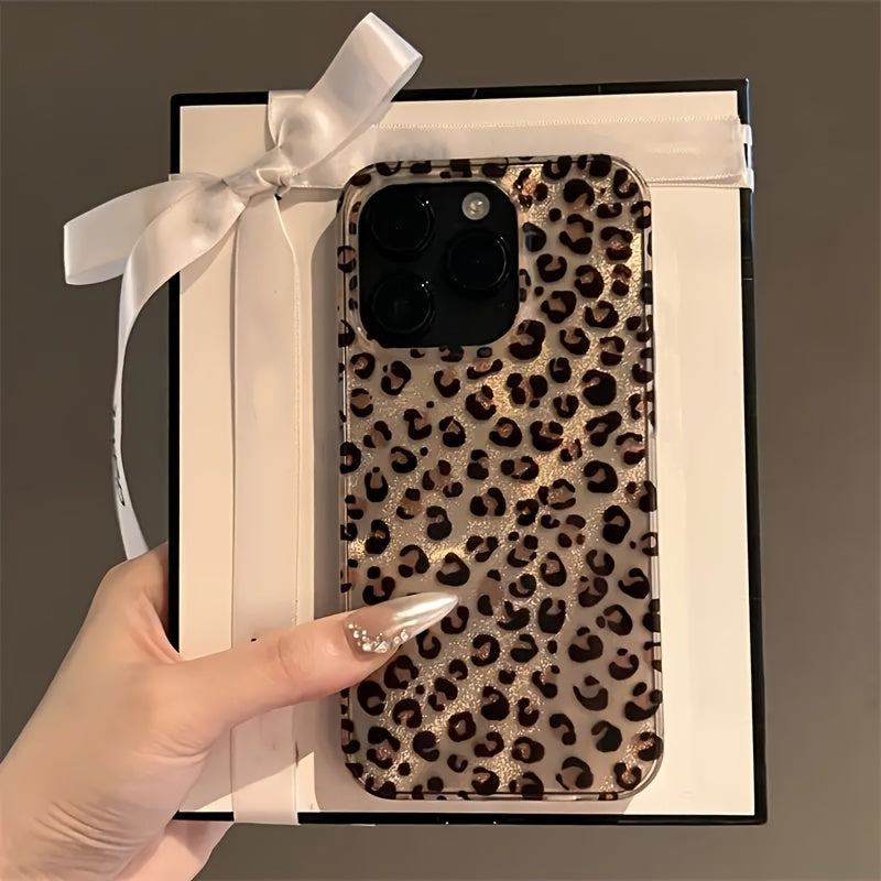 [Stylish Phone Case] Leopard Print Phone Case | Suitable for Apple iPhone 11/12/13/14/16/15/14/13/12/11 Pro Max XS/XR/X/7/8/Plus - Transparent White-Leopard Pattern 126DM, Perfect Gift for Girlfriend, Boyfriend, Valentine's Day, Christmas, Easter FYD Tin