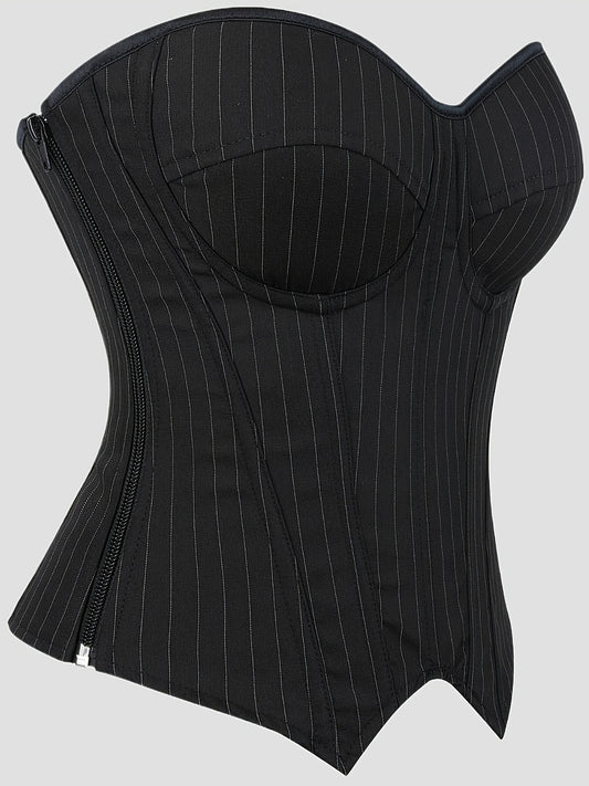 Corset tops corsets with striped molded cups strapless Women's slim fit under bust corset gothic victorian body shaper clothing, suitable for special occasions and daily wear, fashionable underwear,body shaping corset