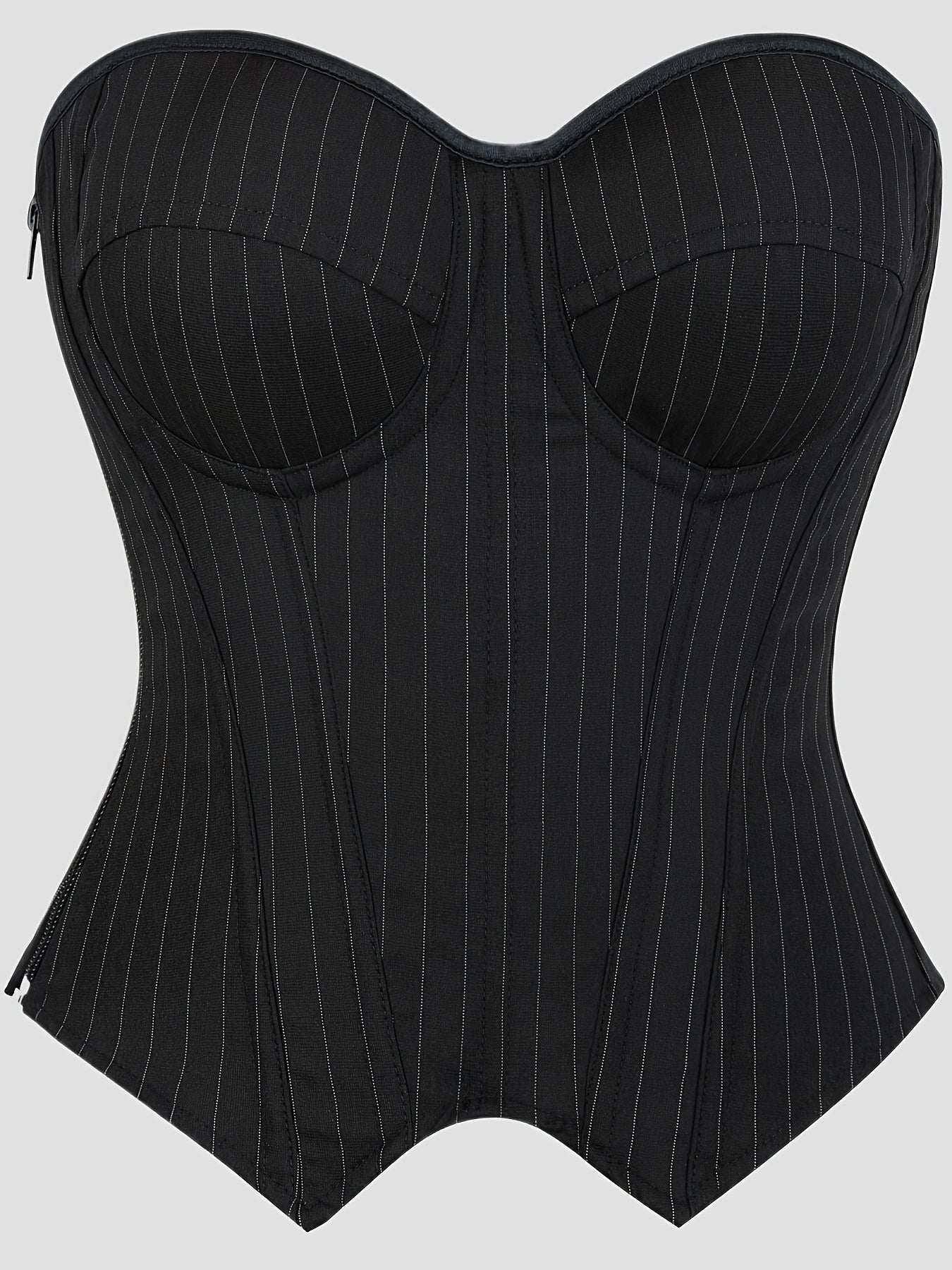 Corset tops corsets with striped molded cups strapless Women's slim fit under bust corset gothic victorian body shaper clothing, suitable for special occasions and daily wear, fashionable underwear,body shaping corset