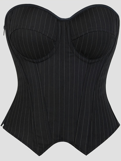 Corset tops corsets with striped molded cups strapless Women's slim fit under bust corset gothic victorian body shaper clothing, suitable for special occasions and daily wear, fashionable underwear,body shaping corset