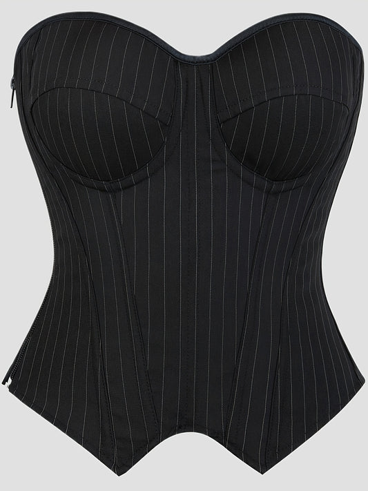Corset tops corsets with striped molded cups strapless Women's slim fit under bust corset gothic victorian body shaper clothing, suitable for special occasions and daily wear, fashionable underwear,body shaping corset