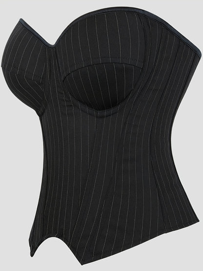 Corset tops corsets with striped molded cups strapless Women's slim fit under bust corset gothic victorian body shaper clothing, suitable for special occasions and daily wear, fashionable underwear,body shaping corset
