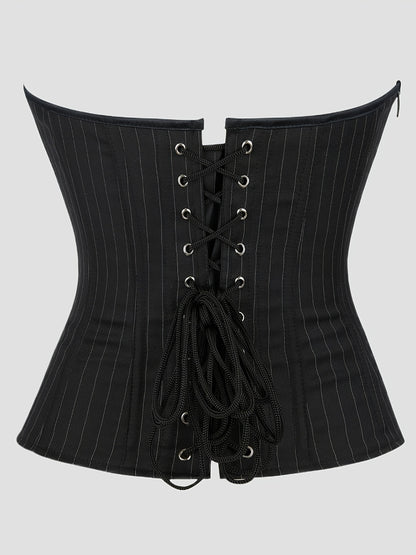 Corset tops corsets with striped molded cups strapless Women's slim fit under bust corset gothic victorian body shaper clothing, suitable for special occasions and daily wear, fashionable underwear,body shaping corset