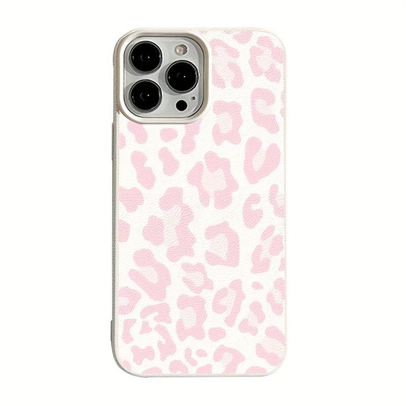 [Pink Leopard Phone Case] Leopard Print Faux Leather Phone Case | for iPhone 16/16 Pro/16 Plus/16 Pro Max, 15/15 Plus/15 Pro/15 Pro Max, 14/14 Plus/14 Pro/14 Pro Max, 13/13 Pro/13 Pro Max, 12/12 Pro/12 Pro Max, 11/11 Pro/11 Pro Max