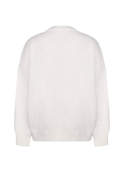 Flag Pattern Crew Neck Sweater, Versatile Long Sleeve Sweater For Fall & Winter, Women's Clothing