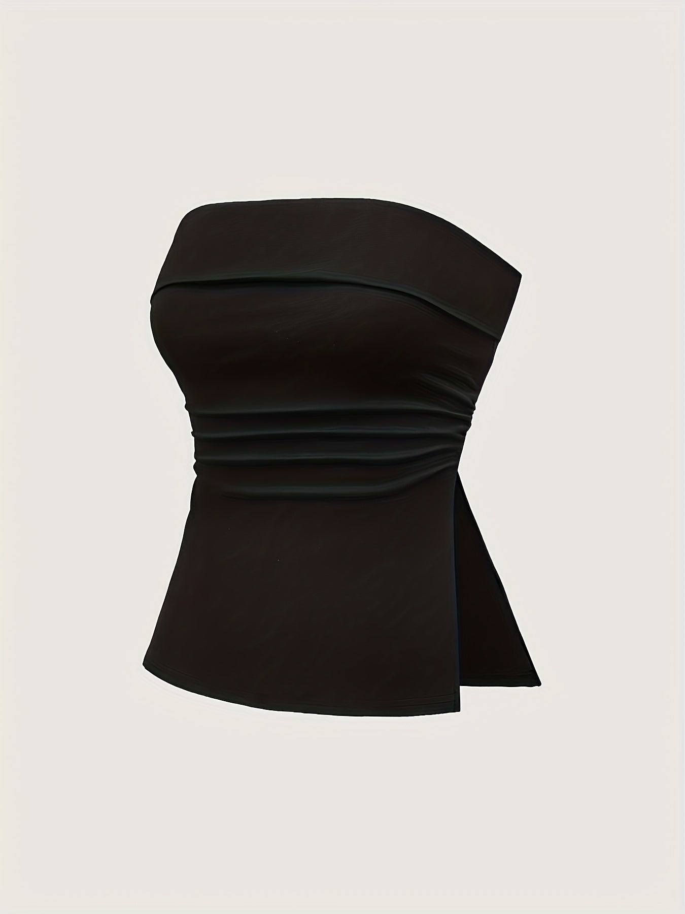 Women'S Sexy Off-Shoulder Tube Top - Solid Color Stretchy Crop Top for Casual & Formal Wear, All-Season Versatile Sleeveless Blouse, Crop Top Blouse