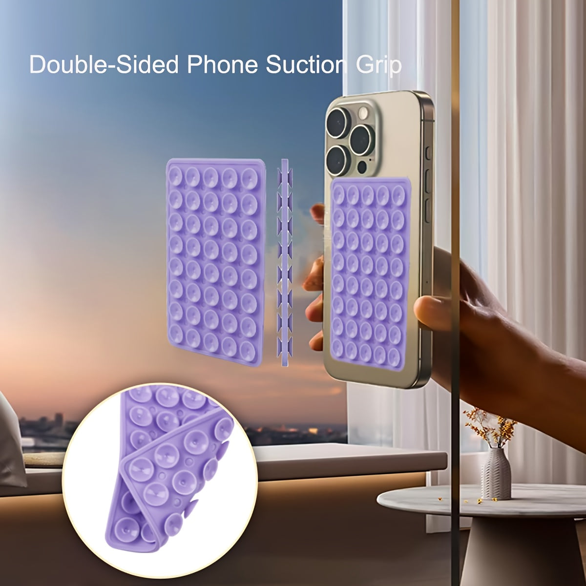 Silicone Suction Cup Phone Case Sticky Holder - Double-Sided Non-Slip Grip, Hands-Free Selfie & Video Support for iPhone and Android, Perfect for TikTok Creators, Gift Item, Video Support | Suction Cup Holder | Silicone Material