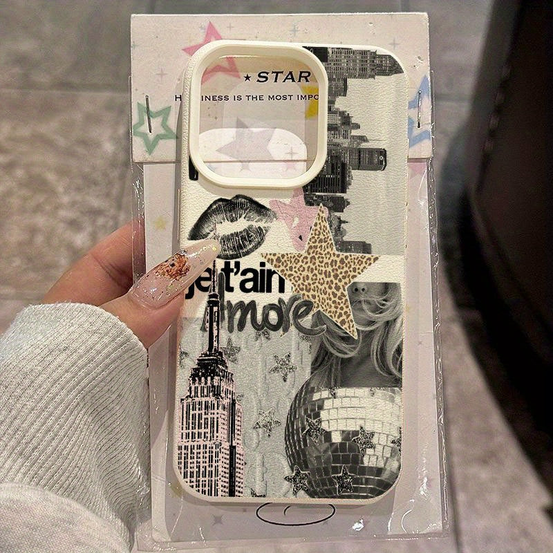 Stylish collage design case for iPhone 16 Pro Max, iPhone 15 Pro Max/14/16 Plus/13 Pro/12/11, premium TPU material, anti-drop, fashionable and high-quality protective cover