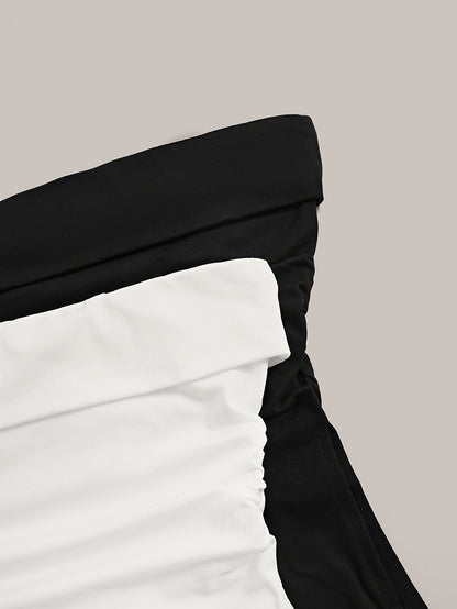 Women'S Sexy Off-Shoulder Tube Top - Solid Color Stretchy Crop Top for Casual & Formal Wear, All-Season Versatile Sleeveless Blouse, Crop Top Blouse