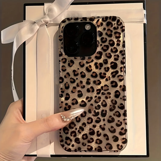 [Stylish Phone Case] Leopard Print Phone Case | Suitable for Apple iPhone 11/12/13/14/16/15/14/13/12/11 Pro Max XS/XR/X/7/8/Plus - Transparent White-Leopard Pattern 126DM, Perfect Gift for Girlfriend, Boyfriend, Valentine's Day, Christmas, Easter FYD Tin