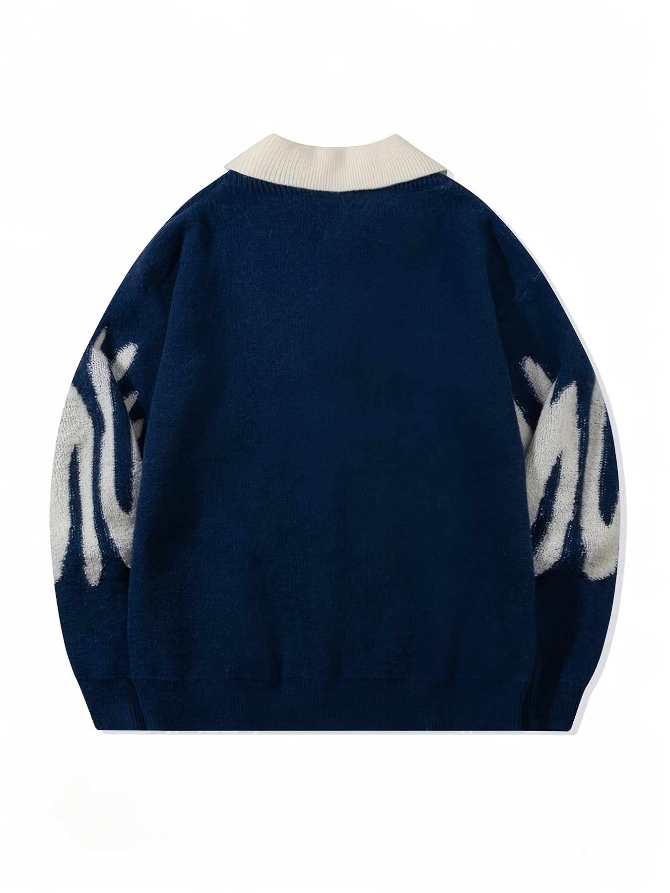 [Casual Sweater] ErinYe Men's Loose Casual Sweater | College Style Lapel Couple Set