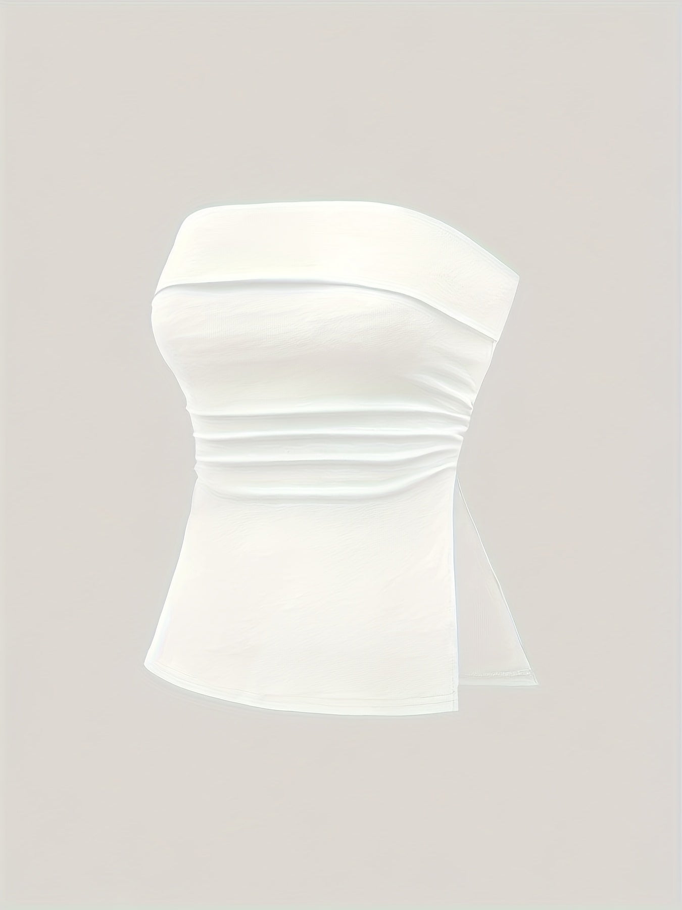 Women'S Sexy Off-Shoulder Tube Top - Solid Color Stretchy Crop Top for Casual & Formal Wear, All-Season Versatile Sleeveless Blouse, Crop Top Blouse
