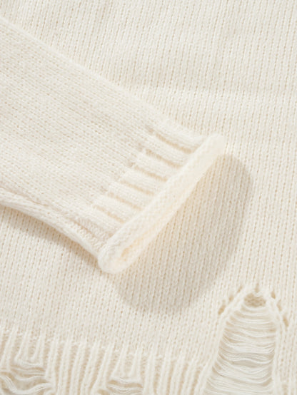 Women's Casual Street Style Loose Hole Sweater