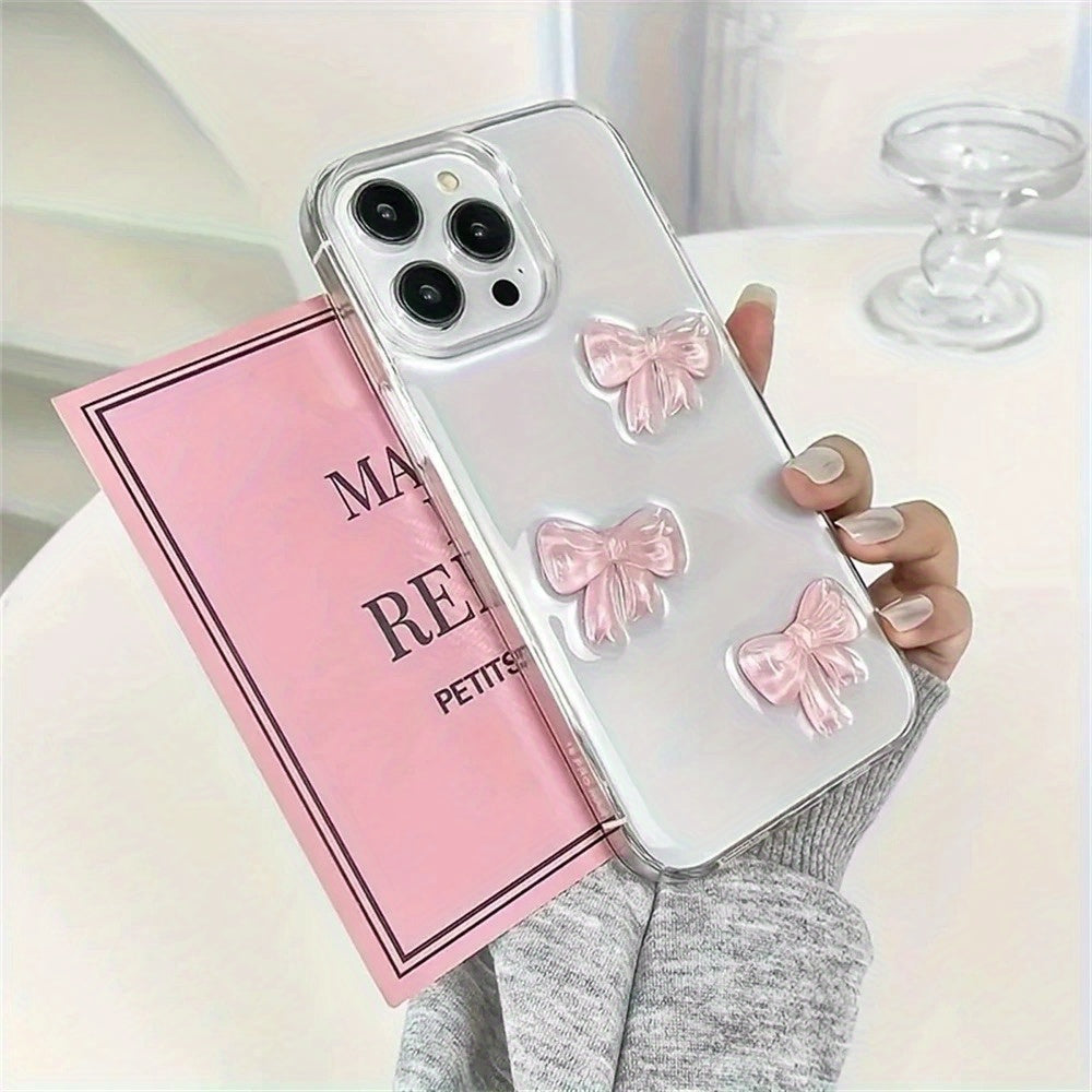Cute pink bow phone case, suitable for iPhone 16 Pro Max 15 14 13 12 11 Pro Max 7 8 16 Plus X XS Max XR SE2 phone Cover