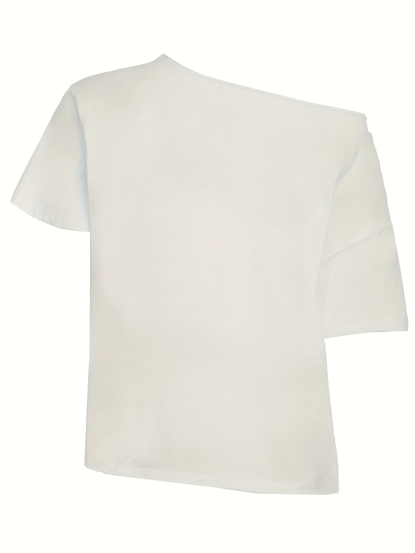 [Edgy Hip-Hop Tee] Edgy Women's Street Hip-Hop Graphic T-Shirt | Off-Shoulder Top, High-Stretch Loose Fit Casual Streetwear for Spring Summer Fall - Hip Hop T Shirt, Seasonal Fashion, Straps As Accessories, Comfortable Clothing