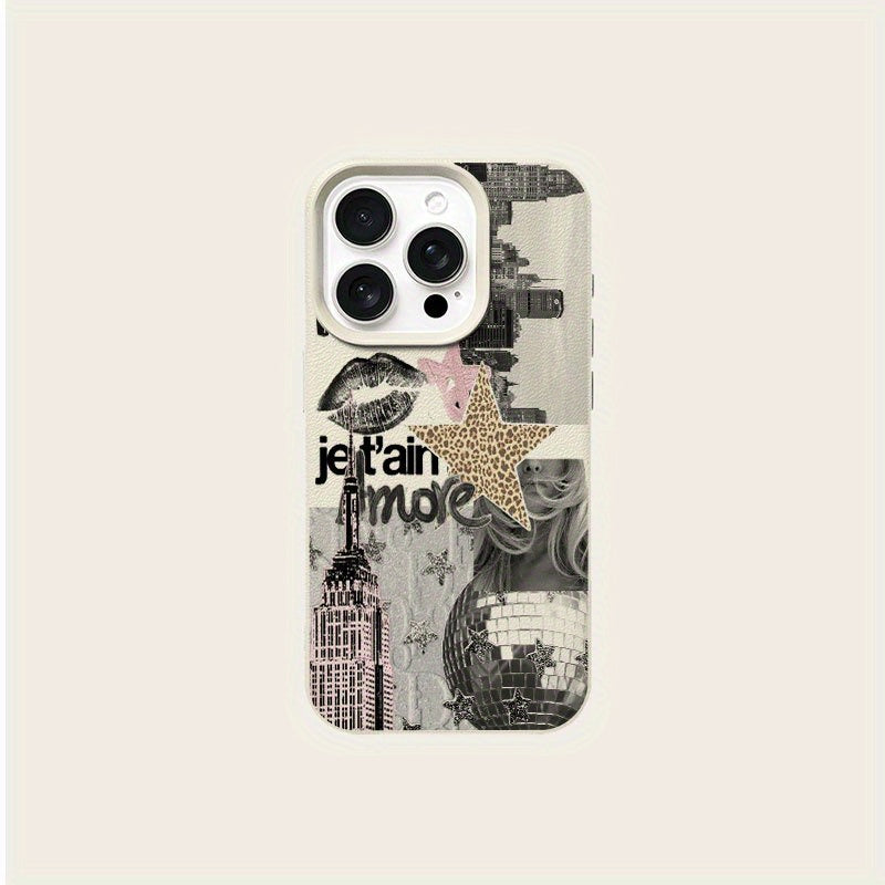 Stylish collage design case for iPhone 16 Pro Max, iPhone 15 Pro Max/14/16 Plus/13 Pro/12/11, premium TPU material, anti-drop, fashionable and high-quality protective cover