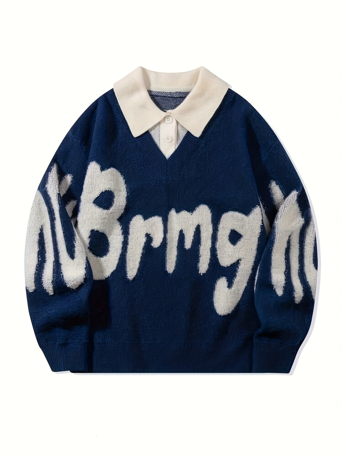 [Casual Sweater] ErinYe Men's Loose Casual Sweater | College Style Lapel Couple Set
