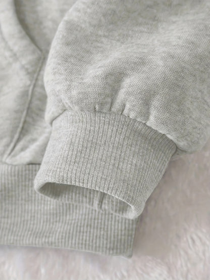 Women'S Casual Printed Hoodie - "WYO" Design, Beige Pullover with Black Lettering, Long Sleeves, and Kangaroo Pocket, Fall/Winter Fashion, Oversized Hoodie