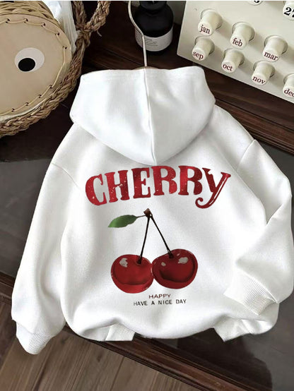 [Cozy Hoodie] Cozy White Polyester Hoodie | Women's Casual Graphic Pullover with Drawstring, "Have a Nice Day" Print, Perfect for Fall & Winter