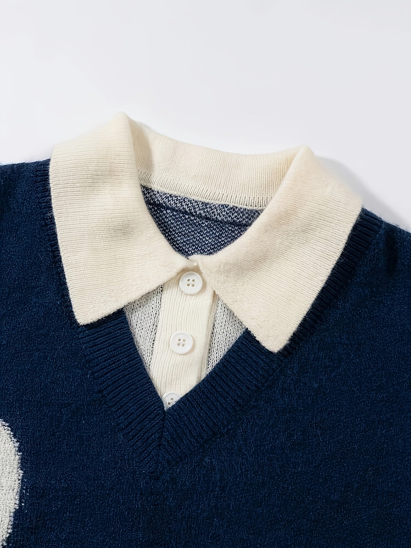 [Casual Sweater] ErinYe Men's Loose Casual Sweater | College Style Lapel Couple Set