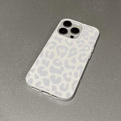 [White Leopard Phone Case] Fashionable White Leopard Print Phone Case | Shockproof TPU Anti-Drop Protective Cover for iPhone 11/12/13/14/15 Pro/Pro Max/Plus/X/XS Max/7 Series | Popular Birthday Gift & Business Present - Jelly Material White-Leopard 097SC